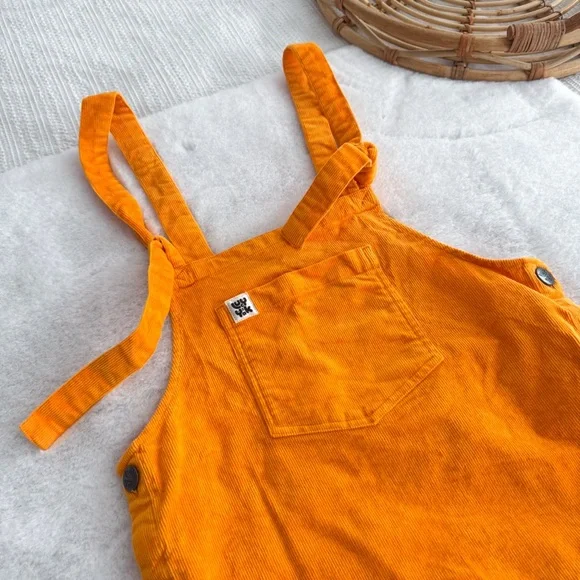 Lucy & Yak Mini Pini Corduroy Overall Dress Orange - Picture 7 of 13